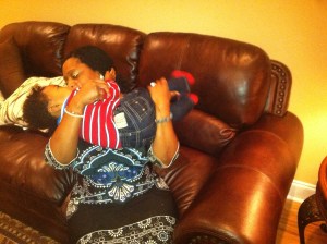 Loving on my little boy